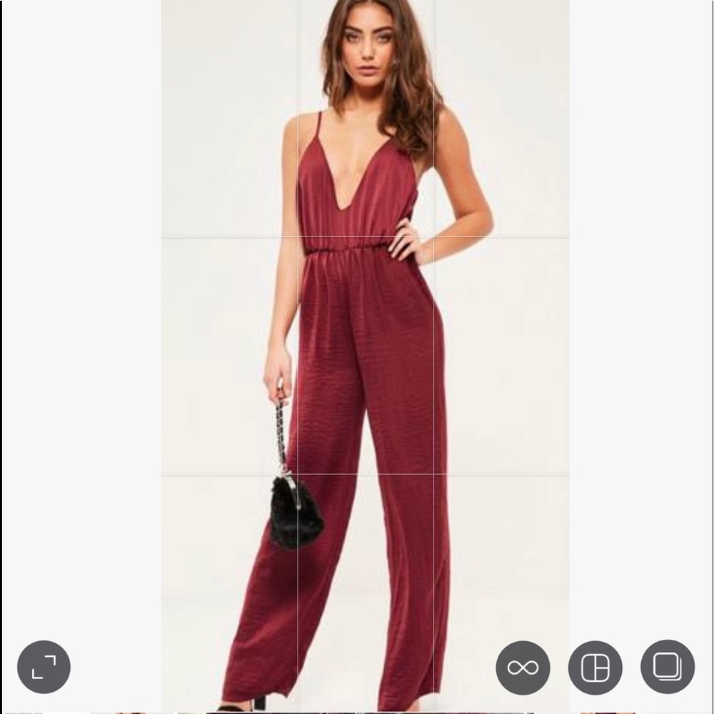Petite Burgundy Jumpsuit NWT